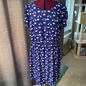 Peach Love blue rainbow dress